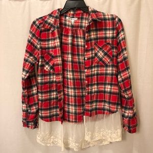 Flannel with lace detail!